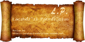 Laczházi Patrícius névjegykártya